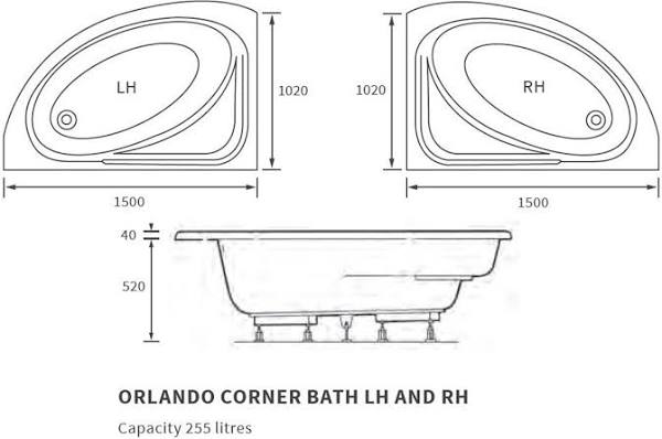 Orlando Corner Bath (Supercast) 
